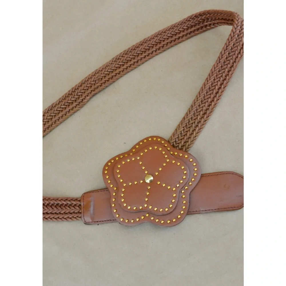 BOHO STUDDED FLOWER BRAIDED BELT 🌸💖🌼